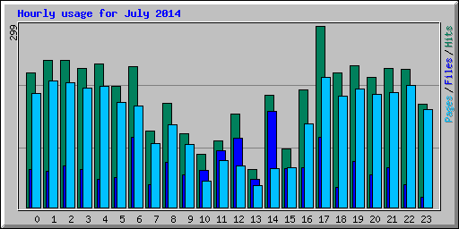 Hourly usage for July 2014