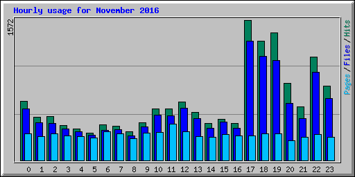 Hourly usage for November 2016