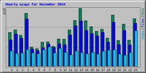 Hourly usage for December 2016