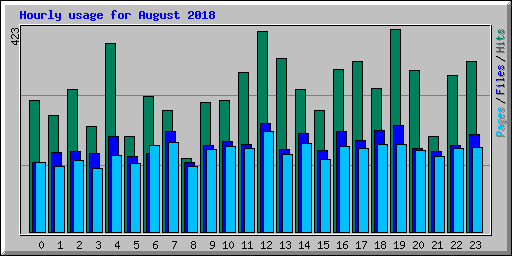 Hourly usage for August 2018