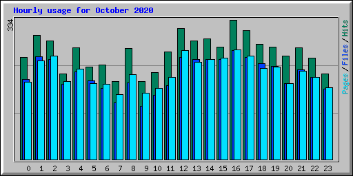 Hourly usage for October 2020